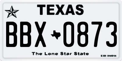 TX license plate BBX0873
