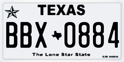 TX license plate BBX0884