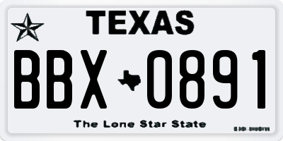 TX license plate BBX0891