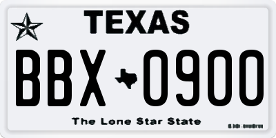 TX license plate BBX0900