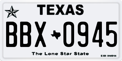 TX license plate BBX0945
