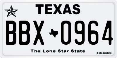 TX license plate BBX0964