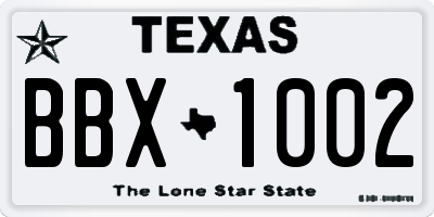 TX license plate BBX1002