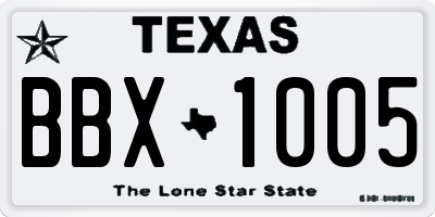 TX license plate BBX1005