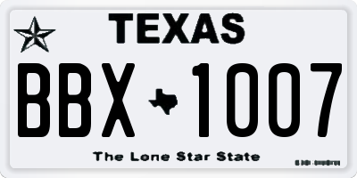 TX license plate BBX1007