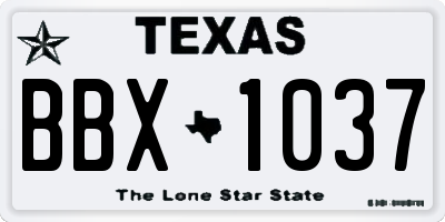 TX license plate BBX1037