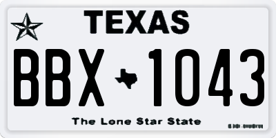 TX license plate BBX1043