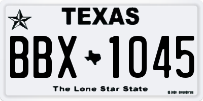 TX license plate BBX1045
