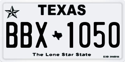 TX license plate BBX1050