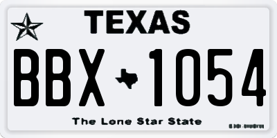 TX license plate BBX1054