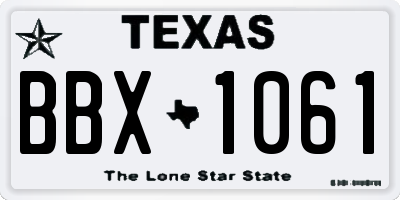 TX license plate BBX1061