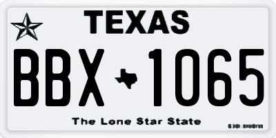 TX license plate BBX1065