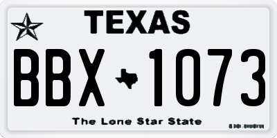 TX license plate BBX1073