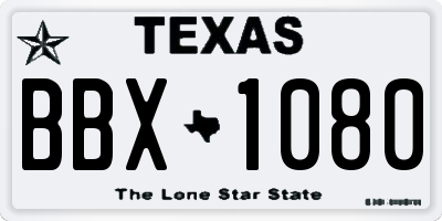 TX license plate BBX1080