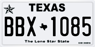TX license plate BBX1085