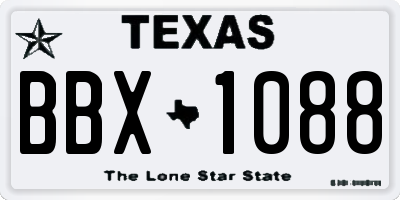 TX license plate BBX1088