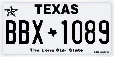 TX license plate BBX1089