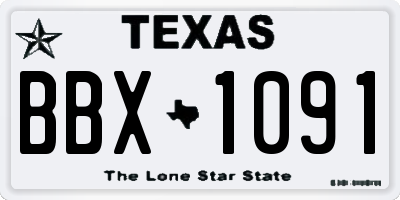 TX license plate BBX1091