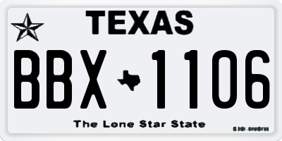 TX license plate BBX1106