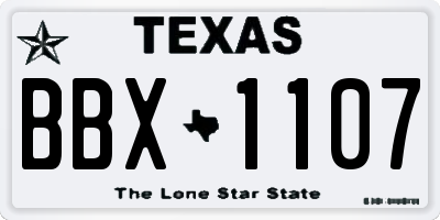 TX license plate BBX1107