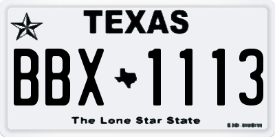 TX license plate BBX1113