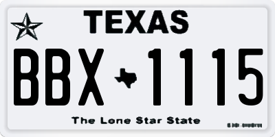 TX license plate BBX1115