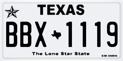 TX license plate BBX1119