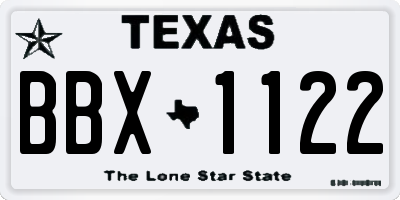 TX license plate BBX1122