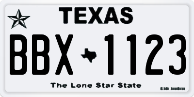 TX license plate BBX1123