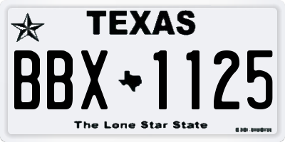 TX license plate BBX1125