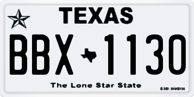 TX license plate BBX1130