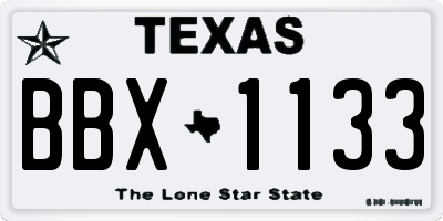 TX license plate BBX1133