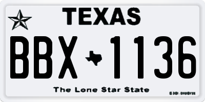 TX license plate BBX1136