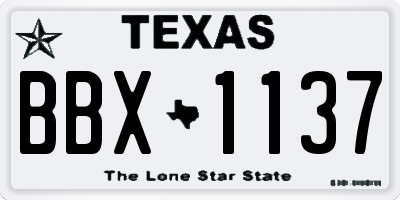 TX license plate BBX1137
