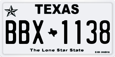 TX license plate BBX1138