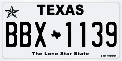TX license plate BBX1139