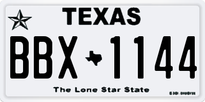 TX license plate BBX1144