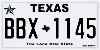TX license plate BBX1145