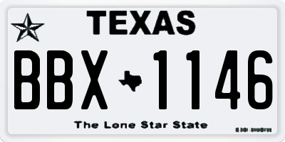 TX license plate BBX1146
