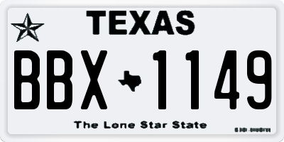 TX license plate BBX1149