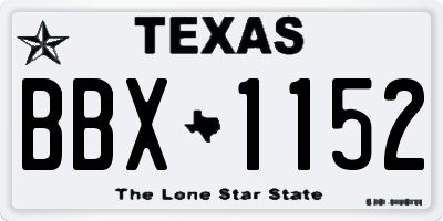 TX license plate BBX1152