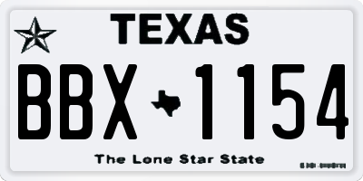 TX license plate BBX1154