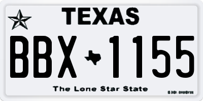 TX license plate BBX1155