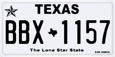 TX license plate BBX1157