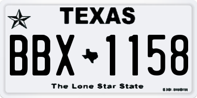 TX license plate BBX1158