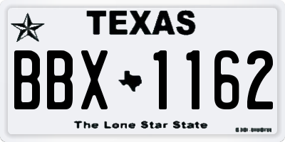 TX license plate BBX1162