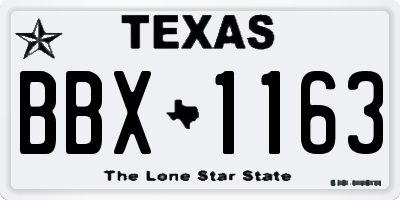 TX license plate BBX1163