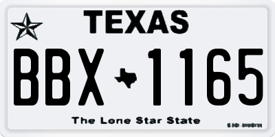TX license plate BBX1165