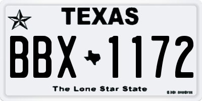 TX license plate BBX1172