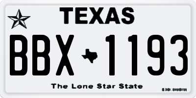 TX license plate BBX1193